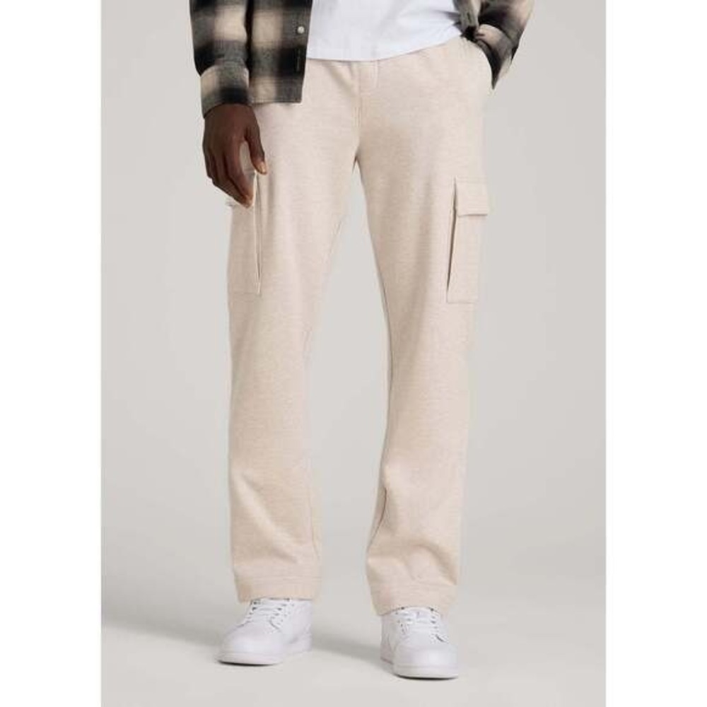 Streetwear American Tall Wearever Fleece Cargo Sweatpant M XT Oatmeal - Picture 1 of 4